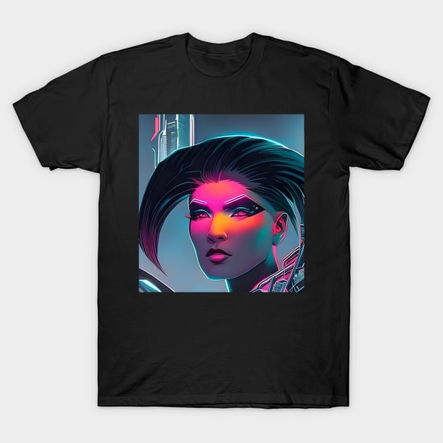 Cyberpunk Hotties (27) - Beautiful Sci fi Women T-Shirt by TheThirdEye